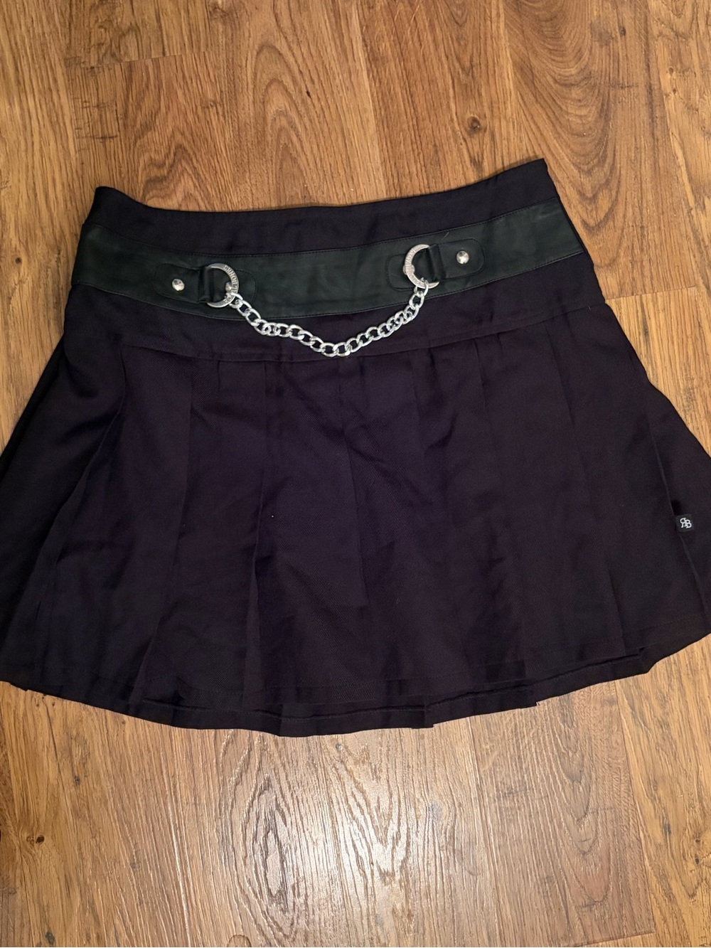 Royal Bones Daang Goodman Pleated Mini Skirt Size M Chain Belt Y2K Goth Punk